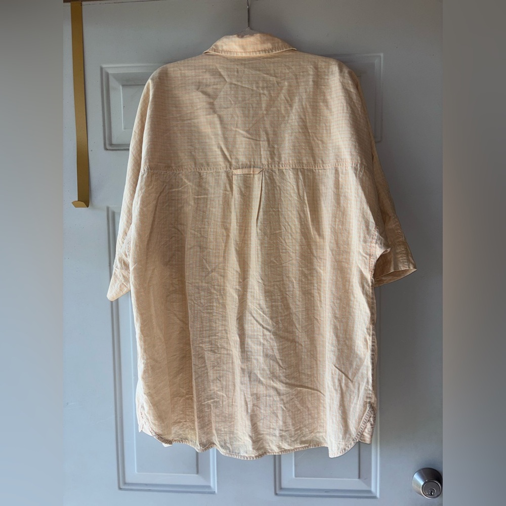 Everlane yellow plaid Cotton Tourist oversize button-front shirt size M - Picture 3 of 3